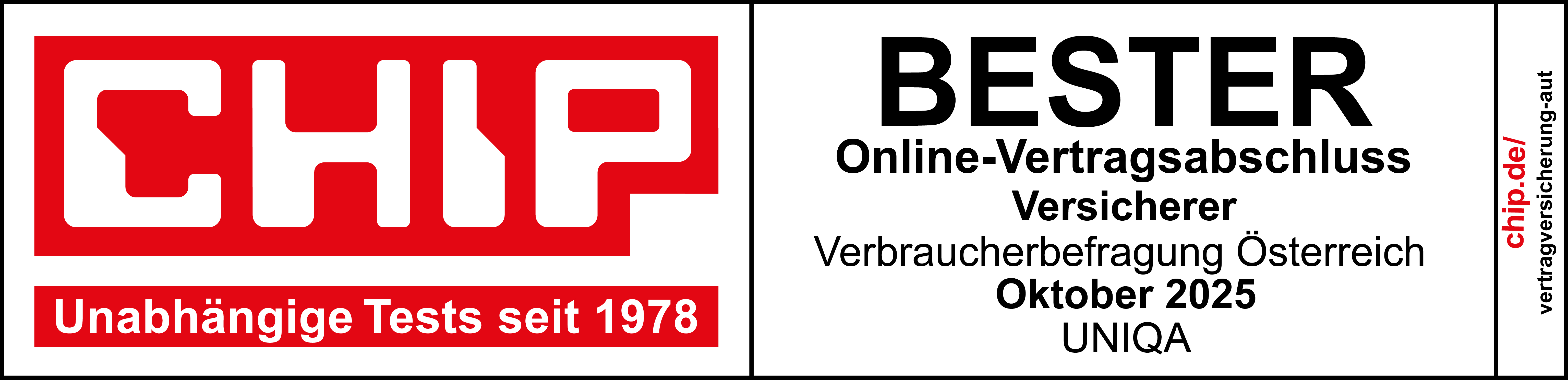 CHIP Siegel 2025 für besten Online versicherer - UNIQA